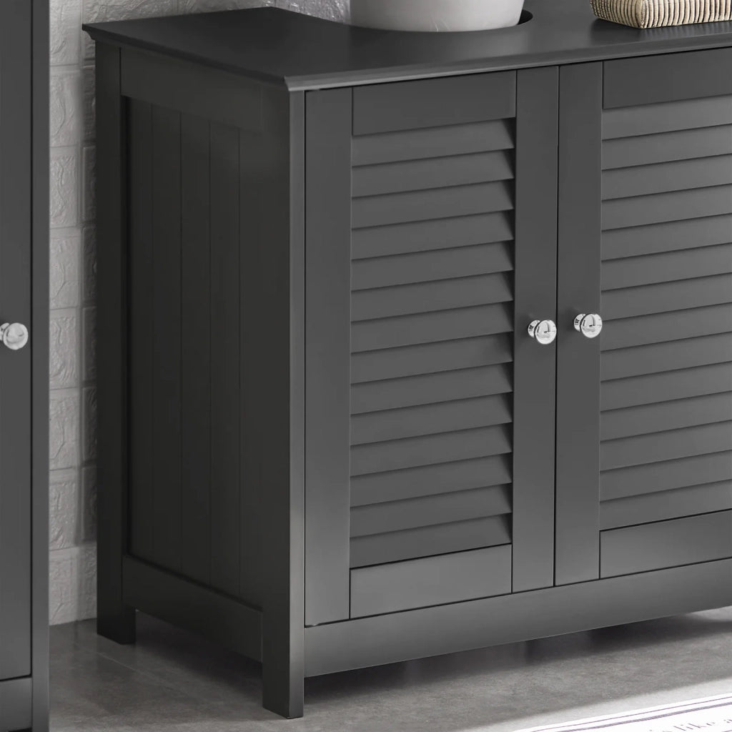 Mobiletto Bagno Cassettiera Bagno Armadietto Bagno Mobile Sottolavabo per Bagno Grigio FRG237-II-DG SoBuy