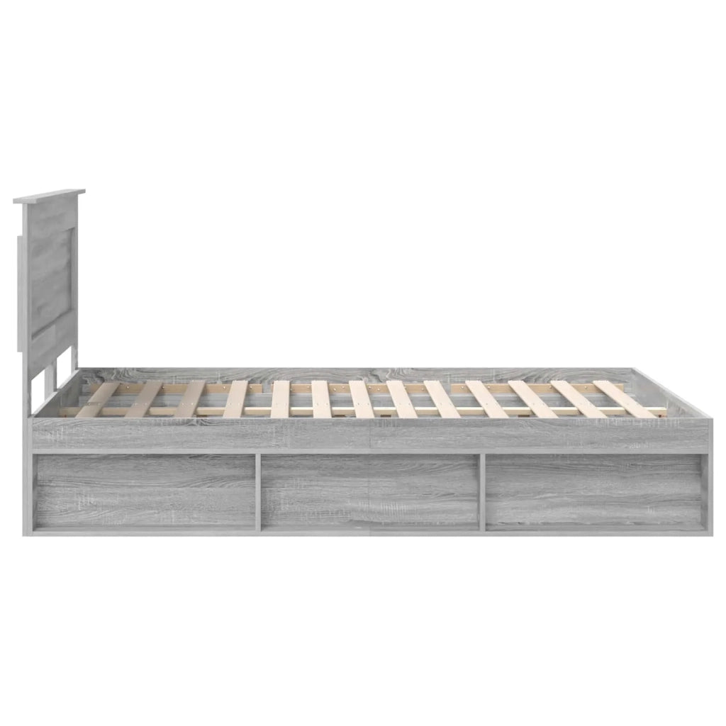 Struttura del letto Grigio Sonoma 140 x 200 cm Pino massello 3410093