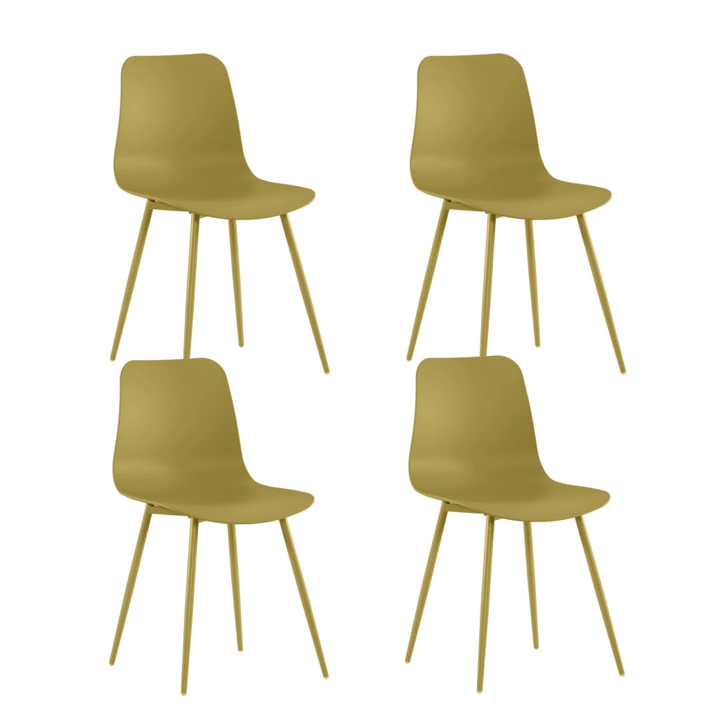 Set 4 Sedie Cover 50x58x85 cm in Polipropilene Senape