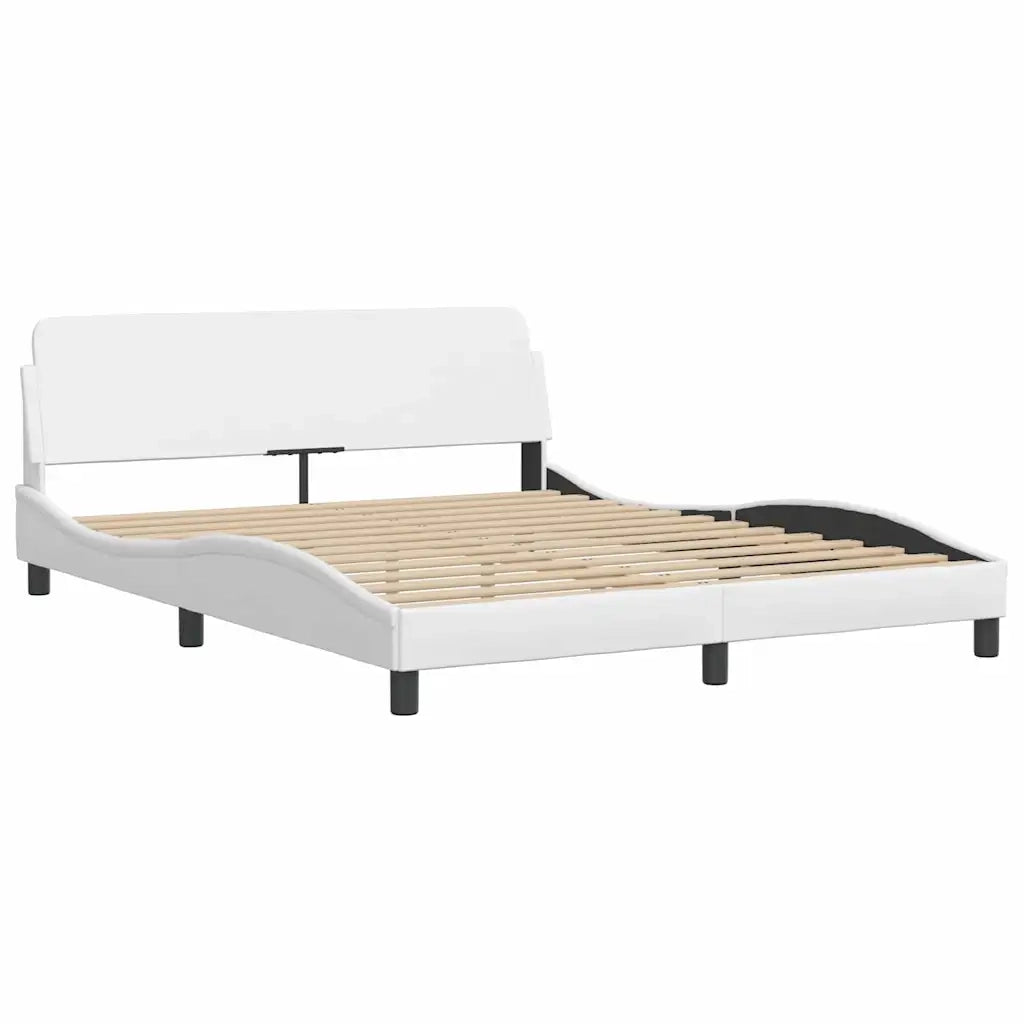 Giroletto Viana senza Materasso Bianco 160x200 cm in Similpelle 3208104