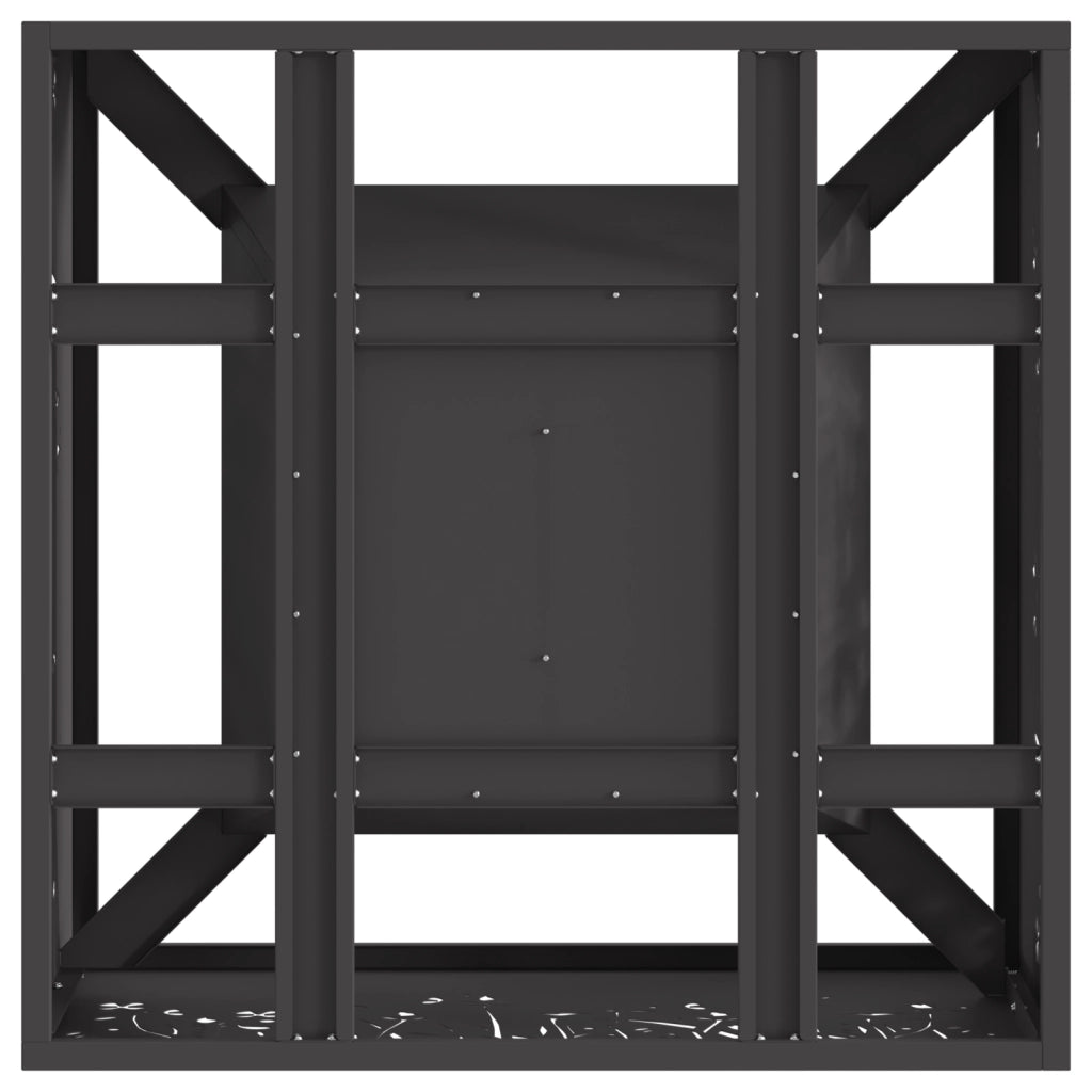 Focolare Quadrato Nero 60x60x30 cm in Acciaio