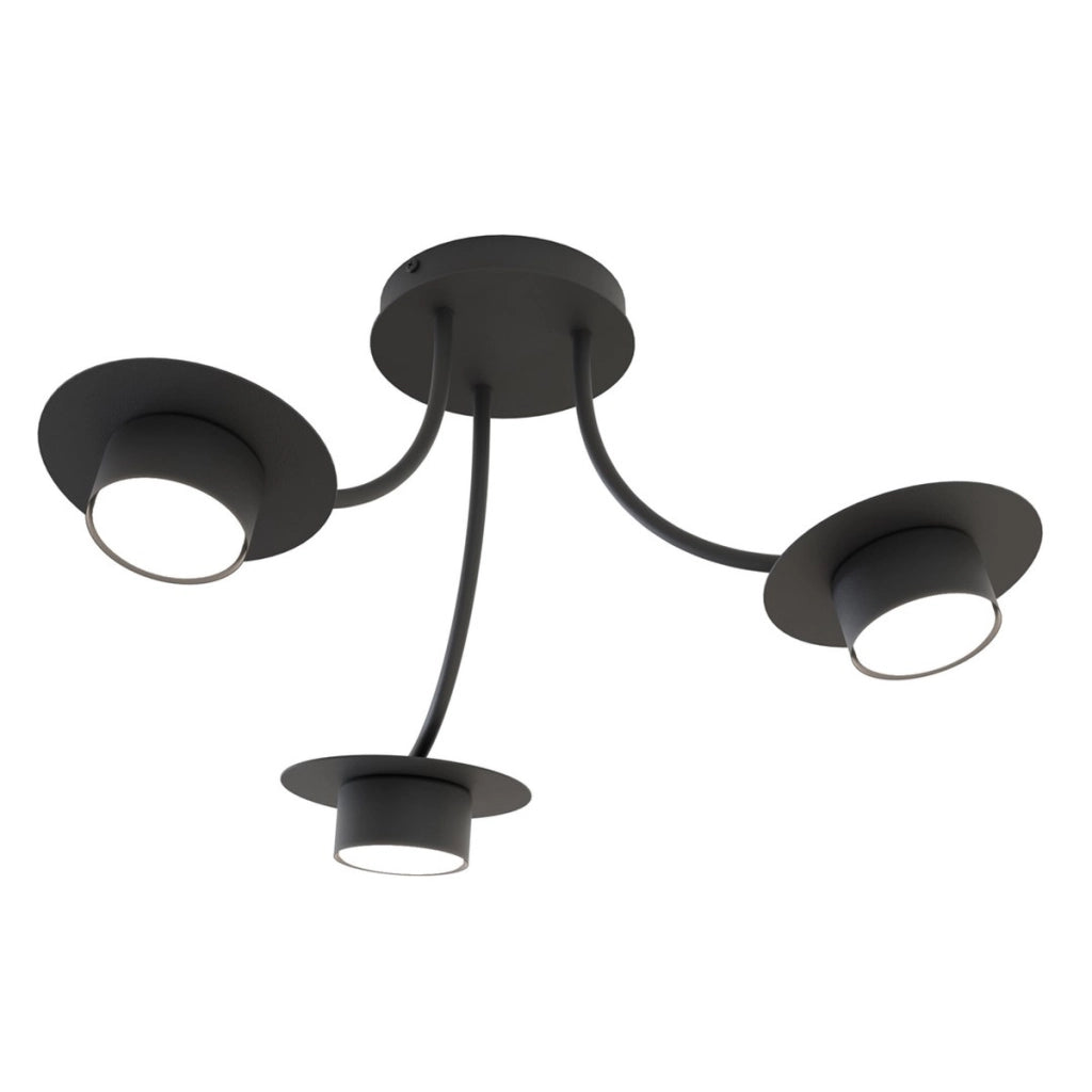 Lampada a sospensione Enso in acciaio nero opaco