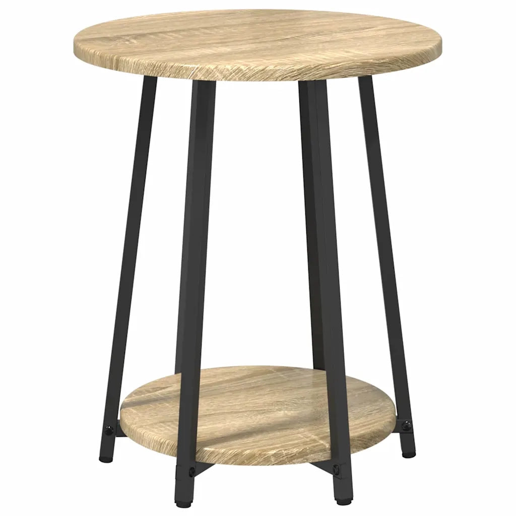 Set tavolini con lo scaffale 2 pcs Rovere Sonoma e Nero 869703