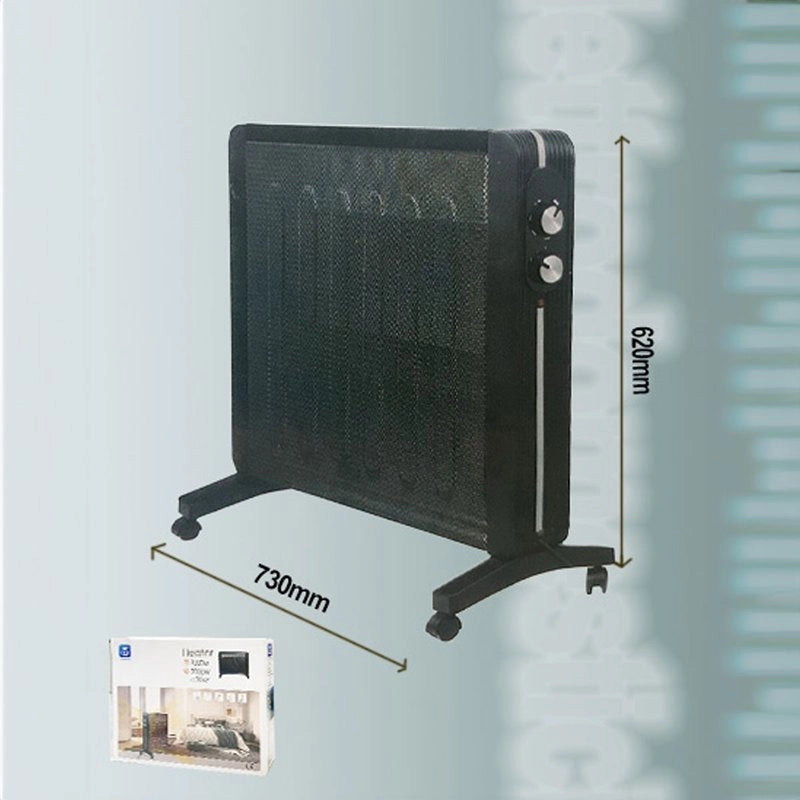 Stufa Elettrica da 1000-2000W Silensiozo e Leggero con manopola intuitiva per Ambiente fino 20mq  Colore Nero L73cm x H62cm