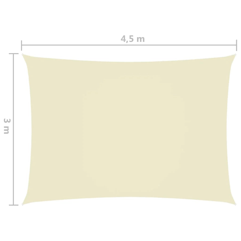 Vela ombreggiante/ombrellone rettangolare in tessuto Oxford 3 x 4,5 m crema 02_0009672