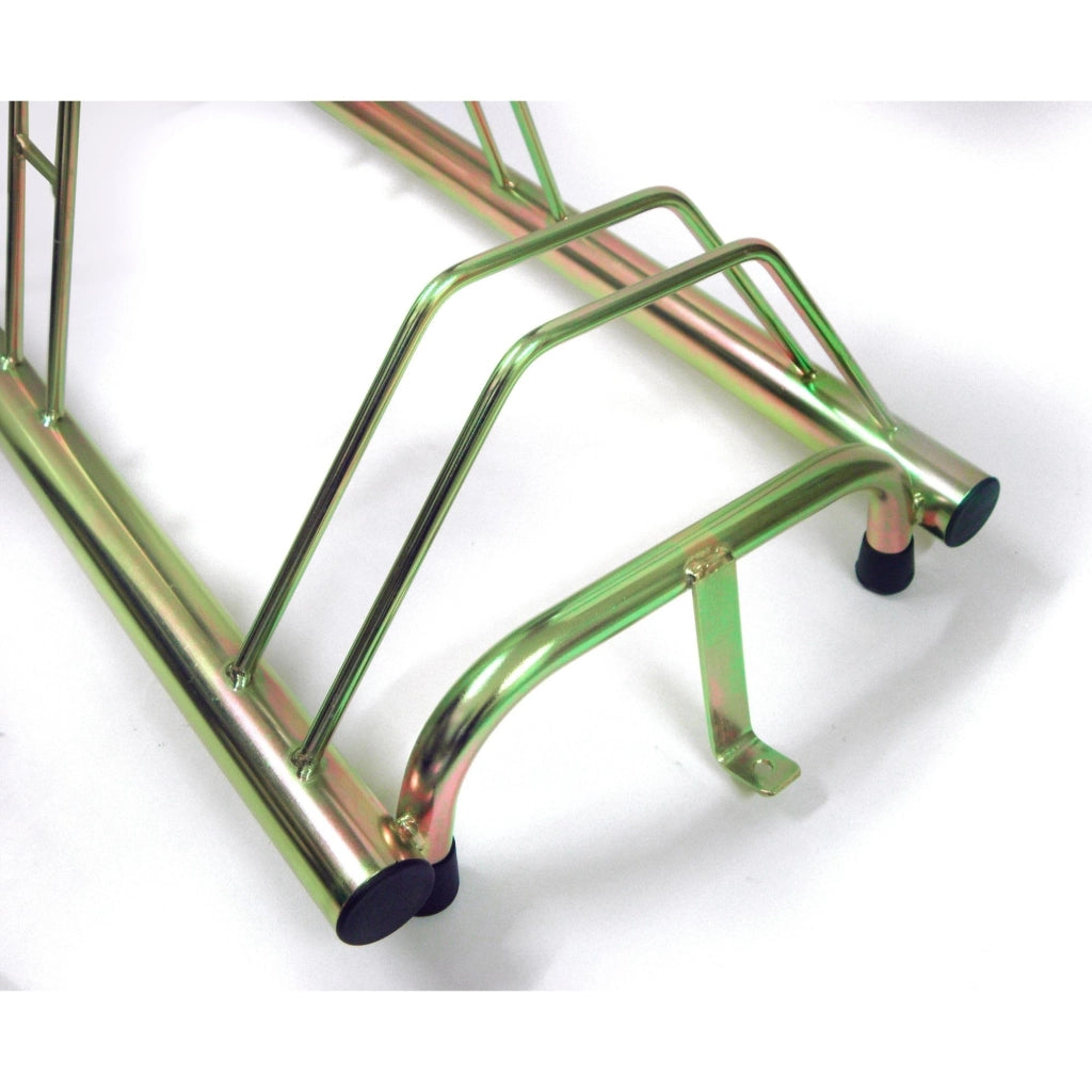 Andrys Rastrelliera Bici 5 Posti con Tappi PVC Alto/Basso Tropical Oro