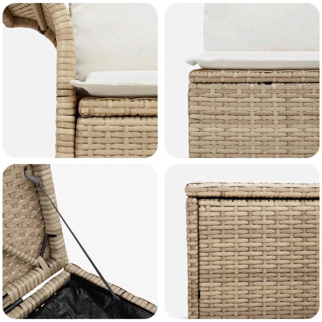 Set di divani 5 pz Beige e Bianco Crema 3447742
