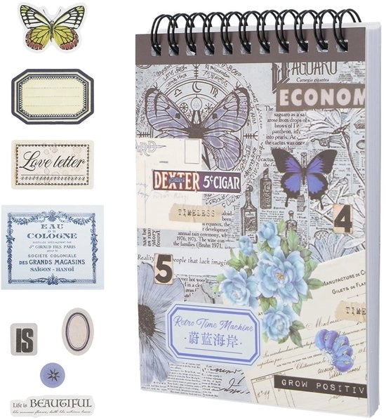 Set di Scrapbook da 50 fogli - Stickers autoadesivi - Stickers decorativi - Stickers Washi - Album DIY - 10,5 x 14,8 cm