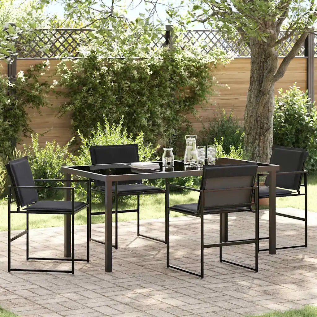 Set da Pranzo per Giardino 5 pcs Nero 3379334