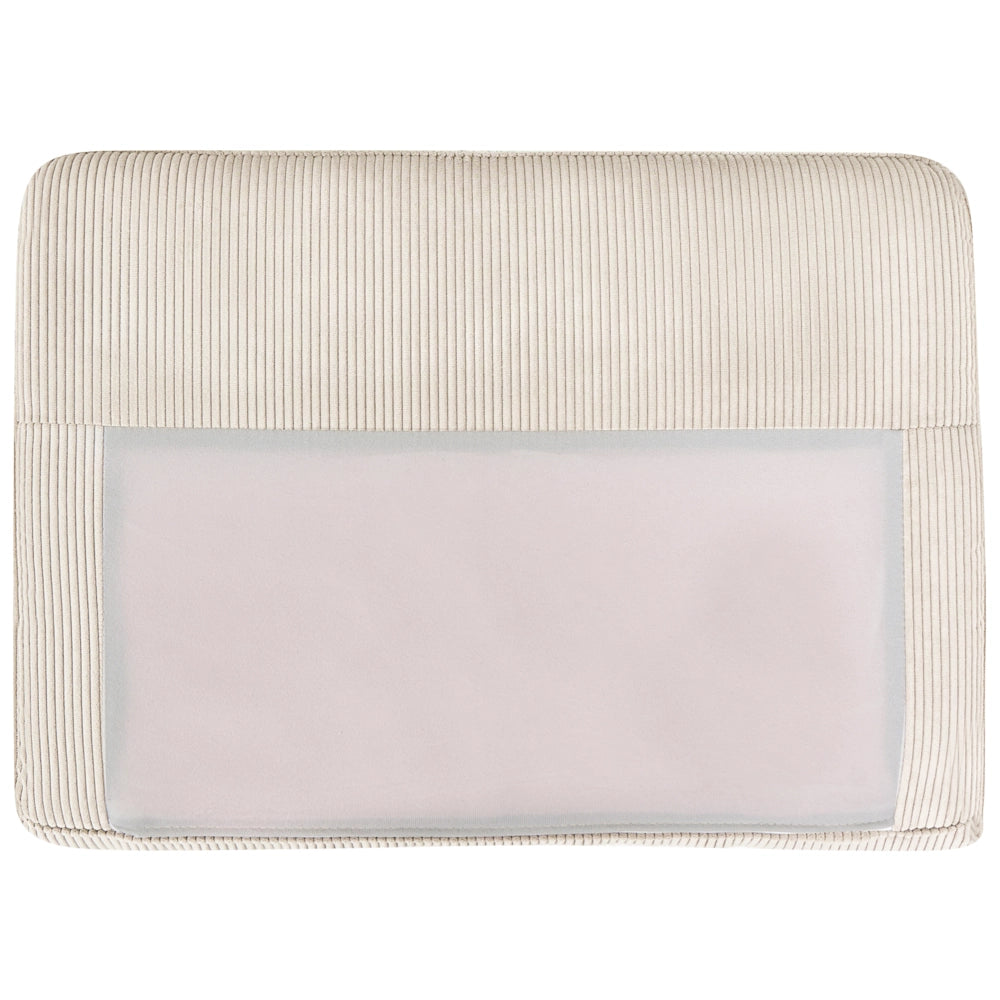 Divano imbottito angolare sinistro 2 posti con gambe in metallo beige Schienale imbottito stile moderno e minimalista