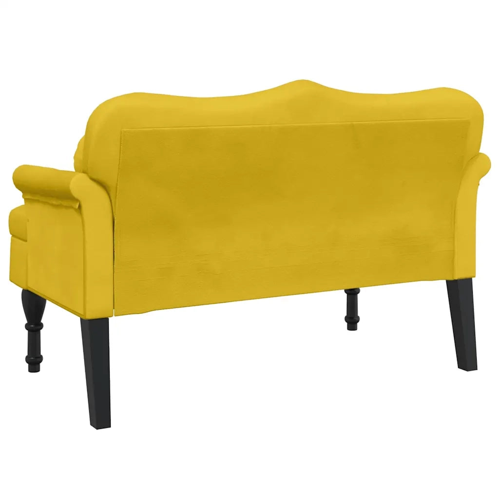 Panca con Cuscini Gialla 120,5x65x75 cm in Velluto CFW9683160