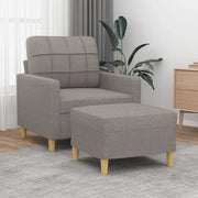Divano Sedia-Poltrona con Poggiapiedi Tortora 60 cm in Tessuto 992447