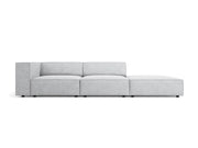 Cosmopolitan Design - Divano destro "Arendal" 4 posti in ciniglia con effetto a coste grigio chiaro 