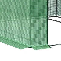 Serra da Giardino con Ripiani a 3 Livelli, Porta Avvolgibile, Tubo in Acciaio, 244 x 180 x 210 cm, Verde