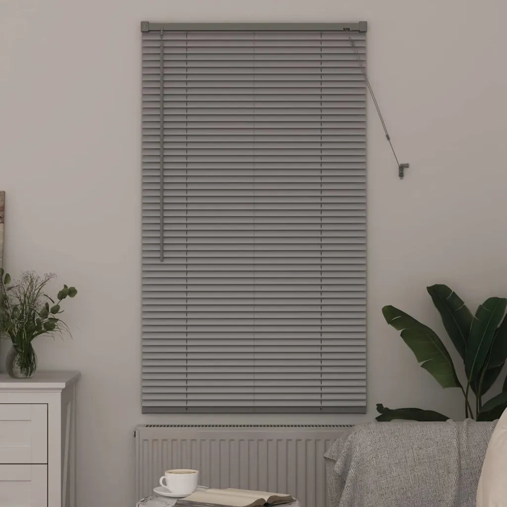 vidaXL Tenda per Finestra con tende Manuale Argento Alluminio