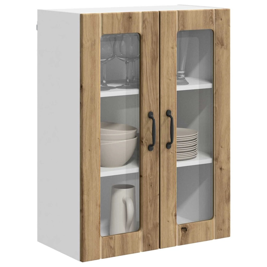Pensile da cucina | Mobile in vetro da parete LUCCA Rovere Artigianale