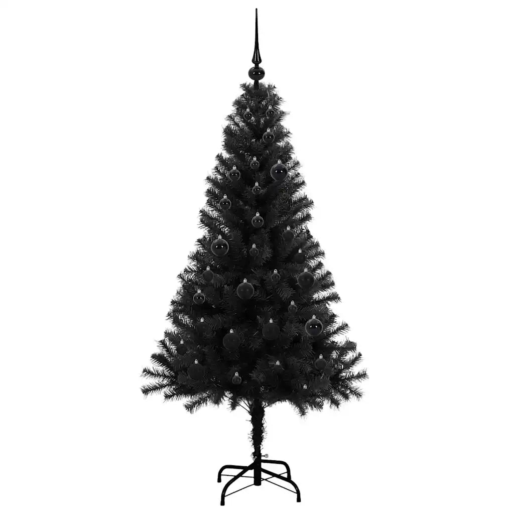 Albero di Natale | Decorazioni natalizie con 150 LED con supporto Nero 150 cm PVC