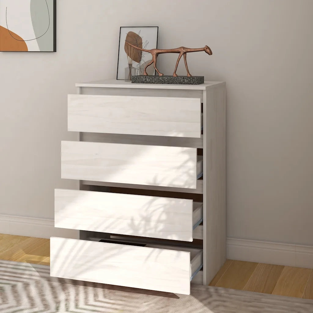 Credenza | Madia | Buffet da pranzo | Armadio da pranzo Bianca 60x36x84 cm in Legno Massello di Pino