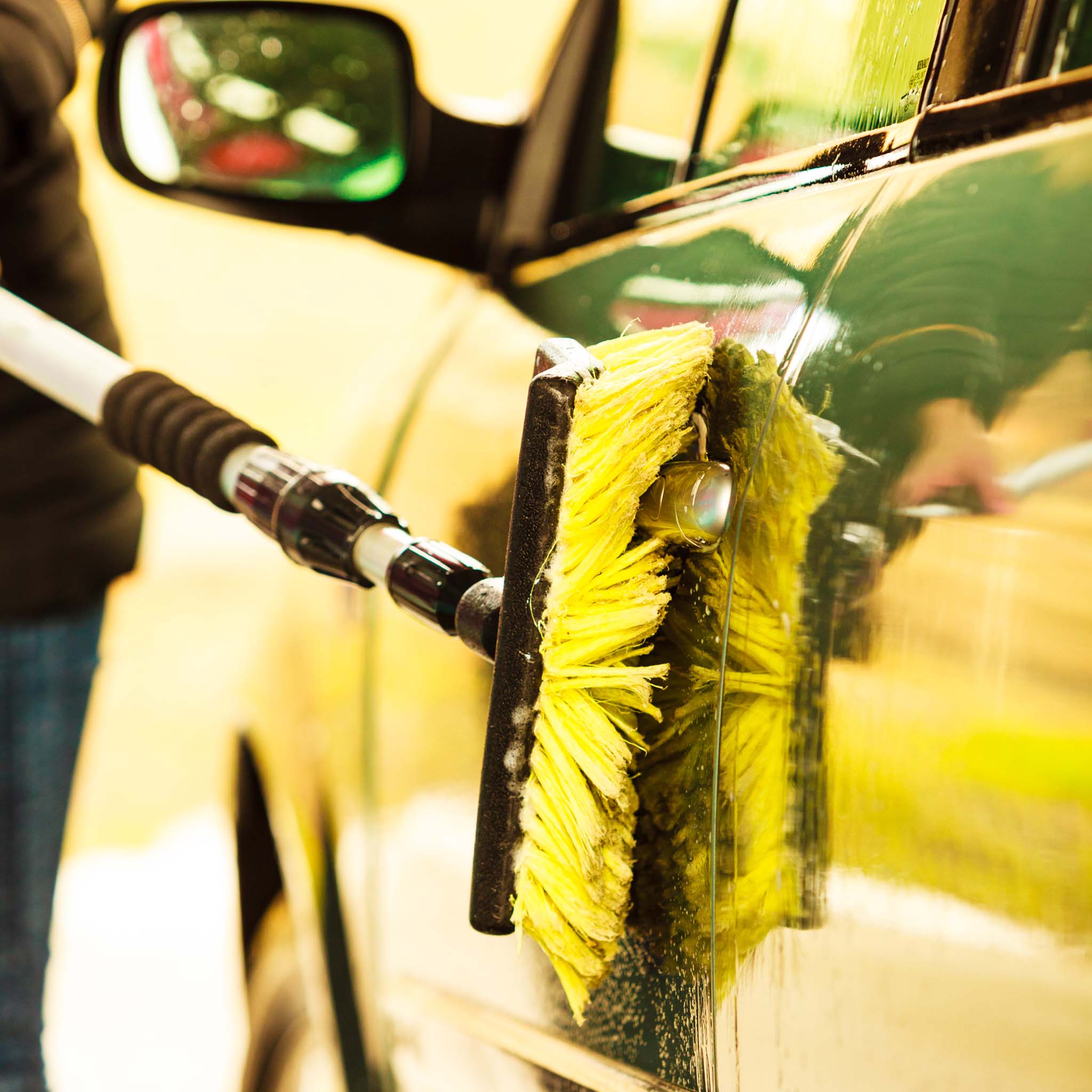 2in1 Spazzola e lavavetri con manico allungabile 145-300cm per lavaggio auto veicoli