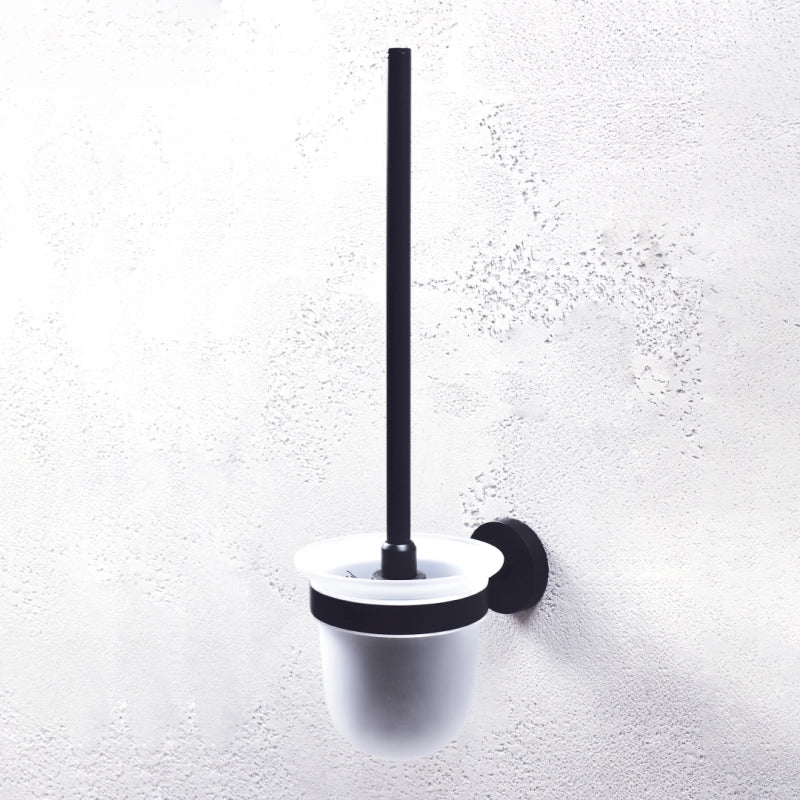 Scopino WC a muro DARK in ottone nero e vetro 37x14x9,5cm