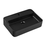 Vasca da appoggio rettangolare 55x38 cm in ceramica nera opaca