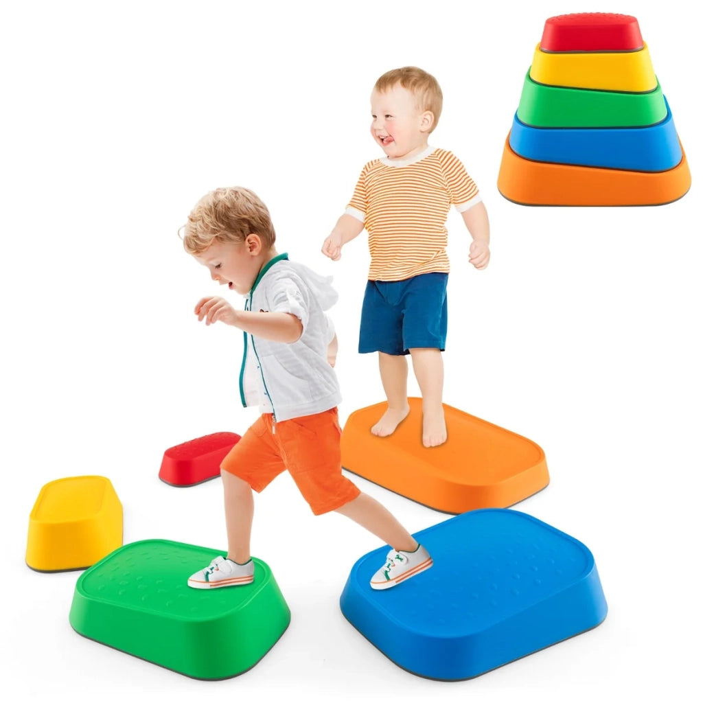 Set di 5 pietre d'equilibrio per bambini 36,5 x 27 x 28 cm antiscivolo sicure moderne in PP multicolore 20_0013114