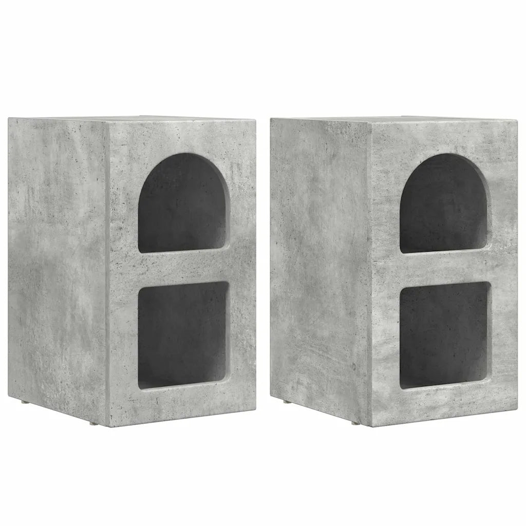Comodino 2 pcs Grigio cemento 29,5 x 33,5 x 50 cm