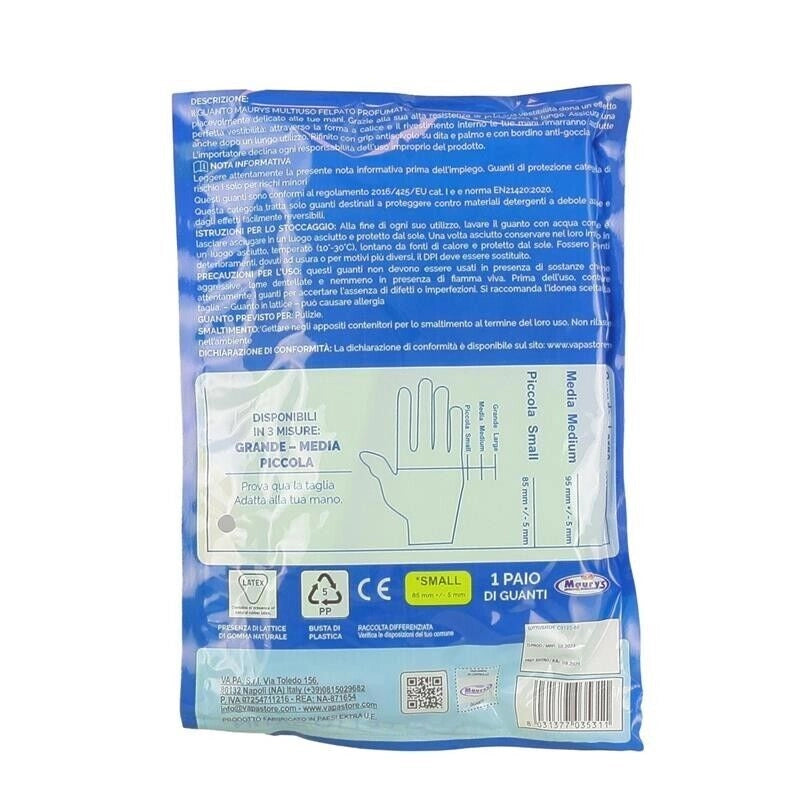 MAURY'S GUANTI IN LATTICE SATINATI ALOE VERA 2 PAIA DA CUCINA TAGLIA S