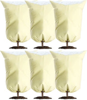 Copertura invernale per piante, 6 pezzi 60 x 80 cm copertura per piante in vaso, sacchetto di protezione per piante come palme da appartamento, piante da balcone, tenda, impermeabile per copertura per piante, beige
