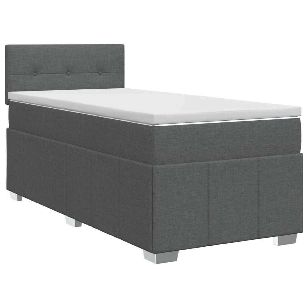 Letto box spring con materasso Grigio Scuro 80 x 200 cm Tessuto 3451081