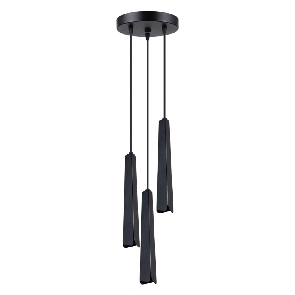 Lampada a sospensione tubi tripli nera REFLEX 3xG9