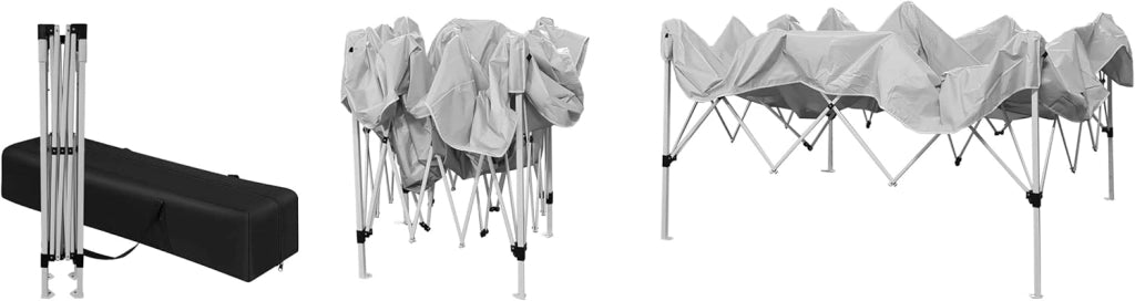 Gazebo 3x3 Pieghevole Impermeabile Con 1 Parete Laterale, Struttura Resistente, Richiudibile a Fisarmonica, Con Sacca Per il Trasporto, Telo in Poliestere 160 gr/mq | Gazebo Pop-up