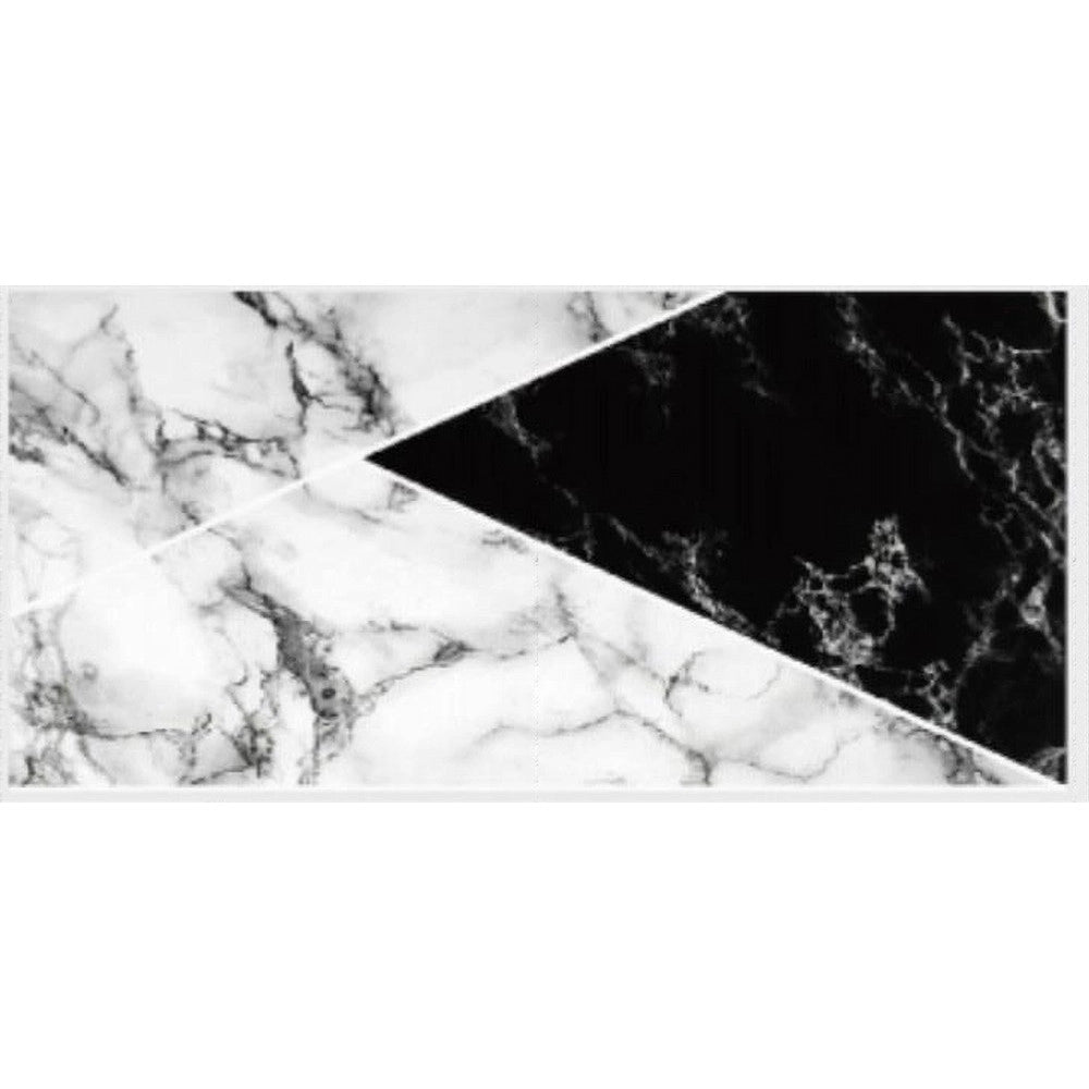 Trade Shop - Pannello Adesivo Effetto Marmo Bianco Nero Pareti Paraschizzi 300 X 60 Cm Stanza -