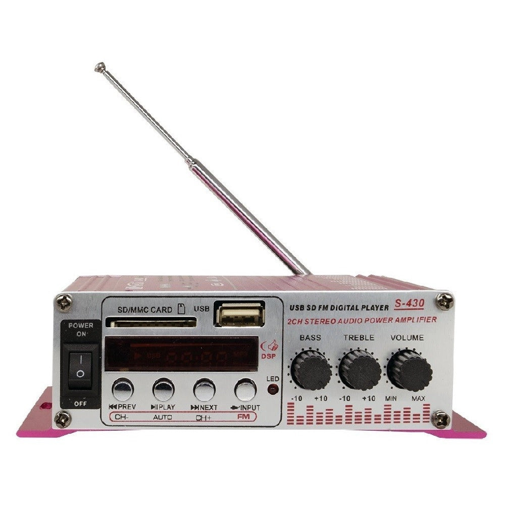 Trade Shop - Amplificatore S-430 Hi-fi Usb Per Auto Car Audio Stereo Mp3 Mp4 Cd Mini Digitale -