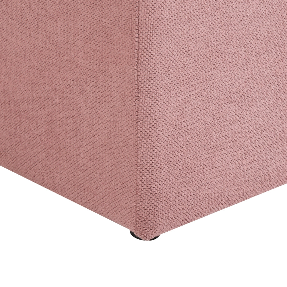 Ottomana Rosa 100 x 42 x 40 cm in tessuto poliestere Poggiapiedi imbottito Soggiorno Stile Moderno