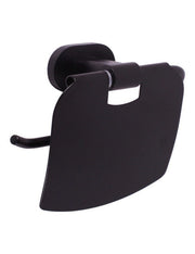 Portarotolo YUKON con coperchio in ottone nero opaco 13,6 cm