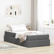 Letto con contenitore e materasso Grigio scuro 90 x 200 cm