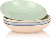 Set di 4 piatti di zuppa in porcellana ovale da 8 pollici per insalata, dessert e servizio (21,5 * 21,5 * 4,5 cm)