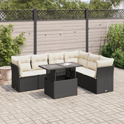 Set Divani da Giardino con Cuscini 7pz Nero Polyrattan 3326167