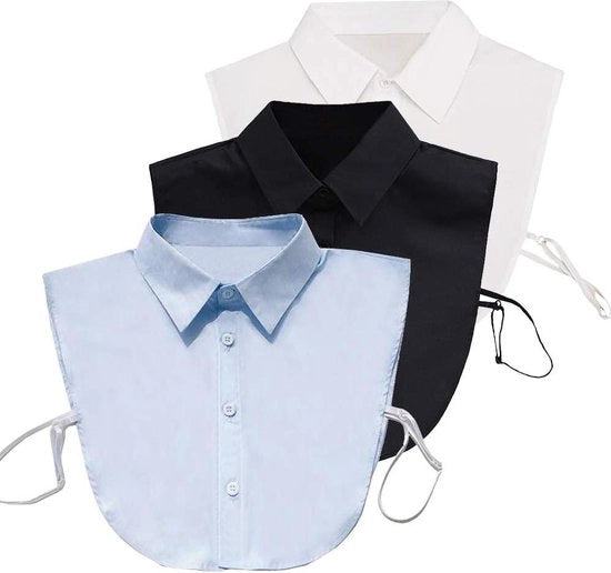 Maglie da donna con collo apribile e falsa cravatta, senza collo, con collo a V 

Specifica: 
- Modello: 123456
- Materiale: cotone
- Dimensioni: S, M, L, XL
- Colore: rosso, blu, grigio
- Contenuto: 2 pezzi
