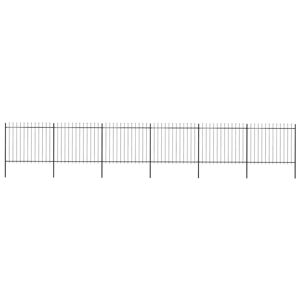 Recinzione da Giardino con Punta a Lancia in Acciaio 1005x150 cm Nero 277634