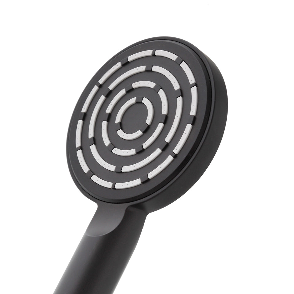 Doccetta tonda monogetto da 23,5 cm nero opaco in ABS anticalcare Hidra