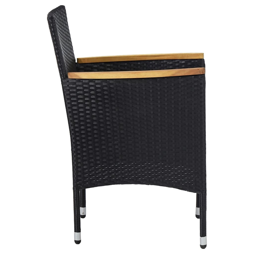 Set da pranzo da giardino per esterni 7 pezzi in resina di vimini nera 02_0014057