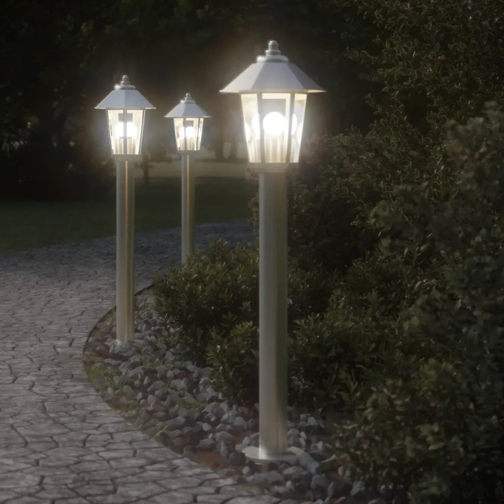 Lampada da Terra per Esterni Argento 80 cm in Acciaio Inox CFW4818570