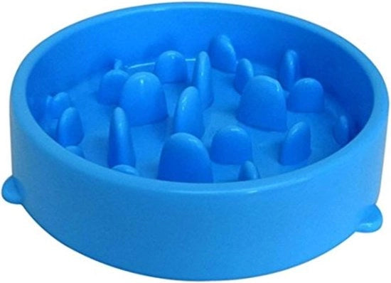 Ciotola Lenta per Cani Interattiva per Addestramento Senza Chiusura Funzionale Anti Bloat Cibo Sano - Blu