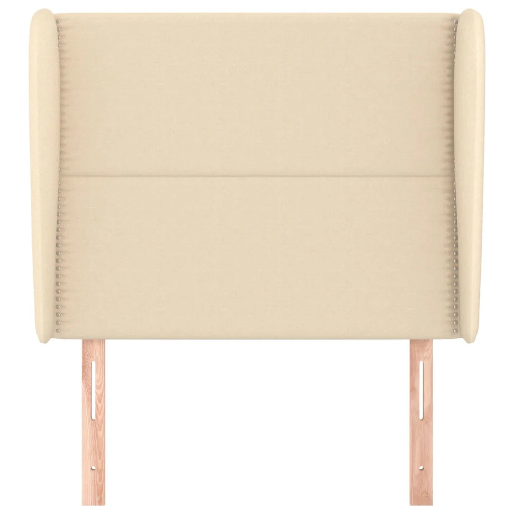 Testiera ad Orecchio Crema 93x23x118/128 cm in Tessuto