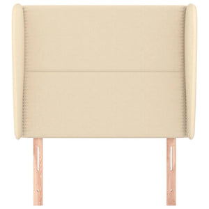 Testiera ad Orecchio Crema 93x23x118/128 cm in Tessuto