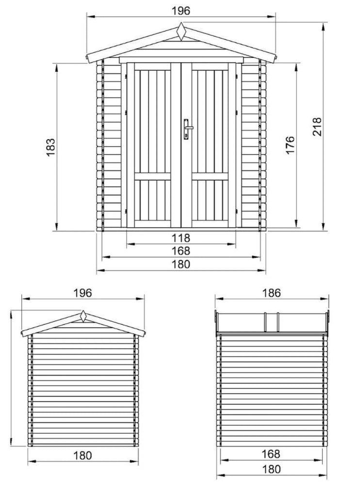 Casetta da Giardino in Legno 2,82 m² TIMBELA M320F1