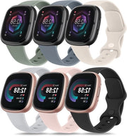 Set di 6 cinturini per smartwatch Fitbit, cinturini sportivi in silicone, unisex, diverse colori