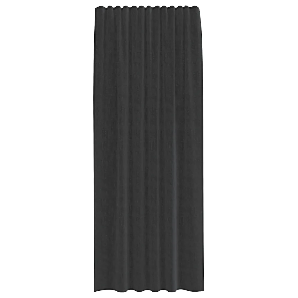 Tende in Voile con Tasche per Aste 2 pz Nero 4102168